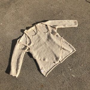 Eckhaus Latta cream knit cutout pullover sweater